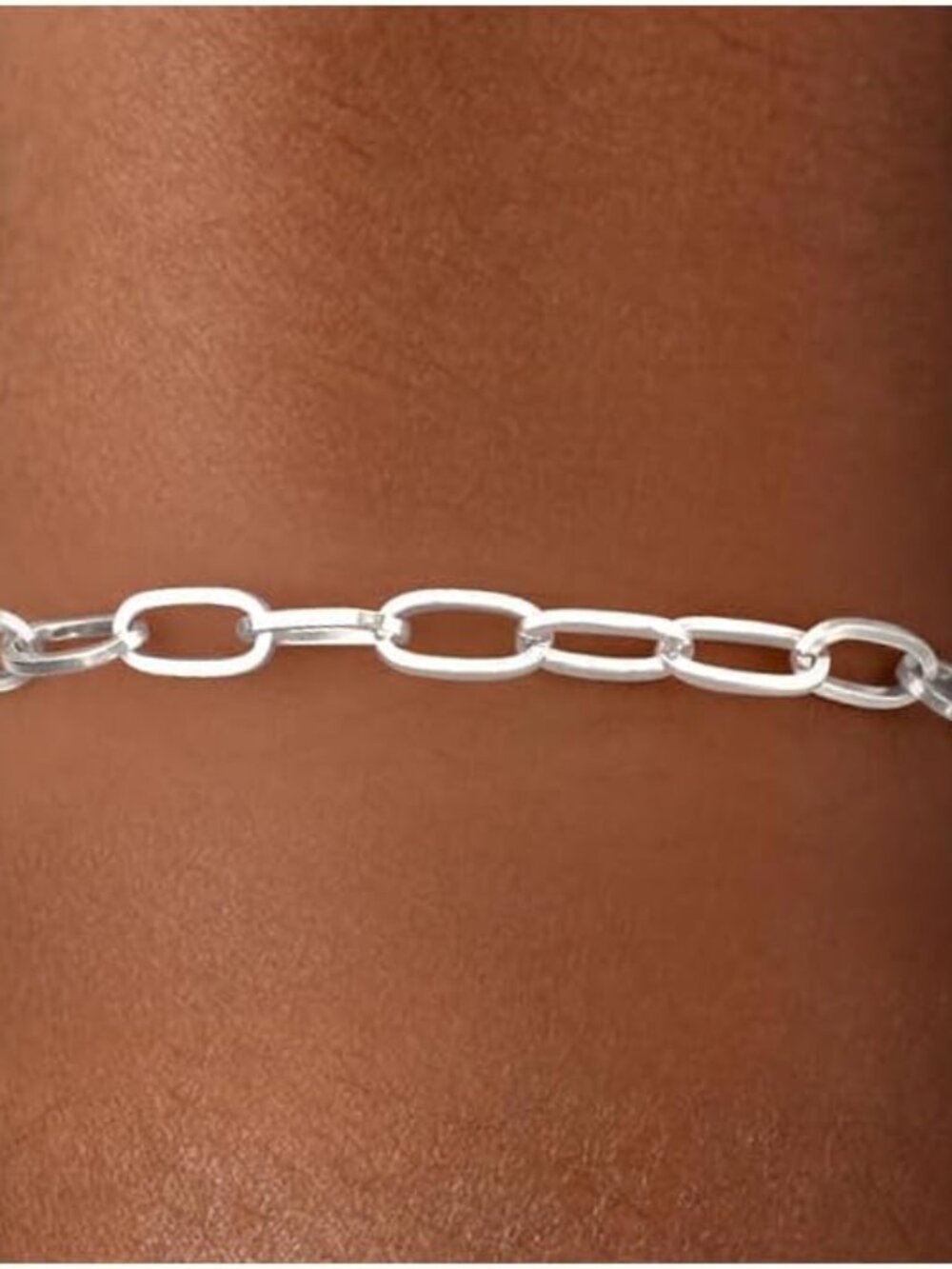 S925 Sterling Silver Paperclip Chain Bracelets for Women - Sterling Silver Paper
